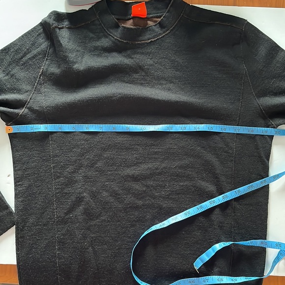 Boss Hugo Boss M Medium Sweater Pullover Black Wool Blend Long Sleeve Crew Neck - Picture 13 of 14